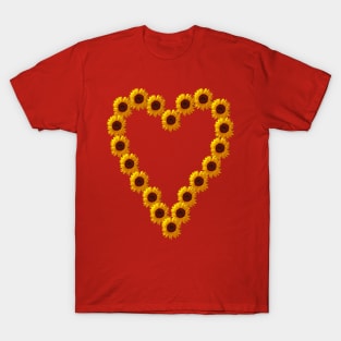 Mothers Day Sunflower Heart T-Shirt